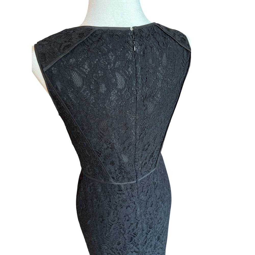Ann Taylor Fitted Lace Cocktail Dress Women's Size 2 Little Black Dress 35”L - Picture 3 of 11